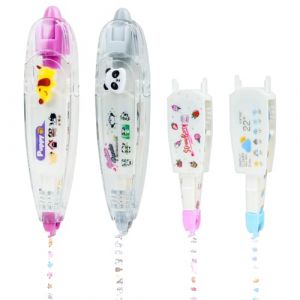 Vicloon Stylo Décoratif, 2pcs Ruban Décoratif Press Motifs Mignons, Ruban Correcteur Décoratifs Bricolage avec 2 Recharges, Tape Pen de Scrapbooking Pour Papeterie De Scrapbooking Fabrication Journal (BEST-SELLER5, neuf)