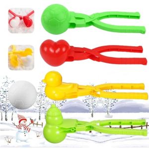 Pince à Boule de Neige, jouets de jeu de neige d'hiver 4 pièces, Clip Boule de Neige, Fabricant de Boules de Neige en Plastique, jouet de plage avec poignée, Pinces à Boules de Neige, Snowball Maker (Dongguanshikangdayiliaoshebeiyouxiangongsi, neuf)
