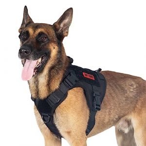 OneTigris Harnais Veste/Gilet De Chien Résistant à Eau en Nylon 1000D avec Molle pour Marche Randonnée Chasse Dressage Tactique (XL, Noir) (1T Gear FR, neuf)