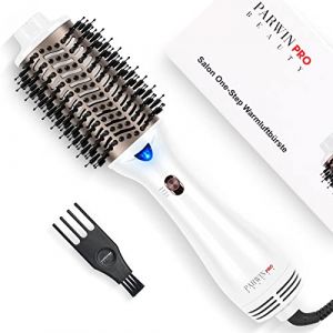 One-Step Brosse Soufflante, PARWIN PRO BEAUTY Brosse Seche Cheveux Coiffante Ovale 4 en 1, Soins Ioniques,Chauffante Brushing, Sécher, Lisser, Volumiser, Coiffer, 1000 Watts, Blanc (PARWIN PRO BEAUTY, neuf)