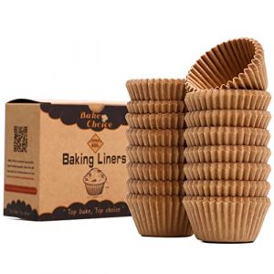 400 pièces Caissette Muffins Papier Mini,Moule Muffins Papier,Parchemin Résistant à la Graisse & Non Blanchi & Naturel,Mini Taille (Diamètre du Fond 3,5 CM) (BakeChoice, neuf)