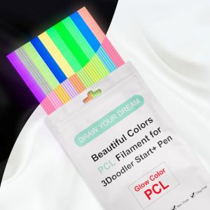Kretrum Glow Dans le Dark PCL Filament Recharge Pour 3D Doodler Start Plus 3D Pen, 2,5 mm Glow Filament Convient à 3Doodler Start+, 10 Couleurs Chaque Couleur 15 cm x 10 pcs au Total 100 pcs (Kretrum-DIY, neuf)