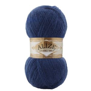 Alize Angora Gold Fil 20% Laine 80% Acrylique Fil Doux Crochet Lot de 2 pelotes 200g 1101m Dentelle Tricot &agrave; la Main Fil Turc (279 Indigo) (1LEAGUE, neuf)