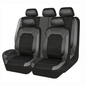 ZONEWD 9 Pièces Housse Siege Voiture Cuir pour Citroen DS3/DS3 Racing/DS3 Cabrio/DS4/DS5/DS3 Crossback/DS 4S, Voiture Ensembles De Housses Siège Quatre Saisons Voiture Accessoire,Grey (Purchase Lucky  EU, neuf)