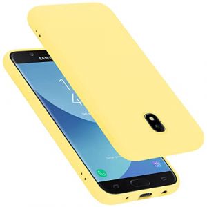 cadorabo Coque Compatible avec Samsung Galaxy J7 2017, &Eacute;tui Housse en Silicone- Coque pour Galaxy J7 2017- Protection Antichoc, Anti-Empreintes- TPU Housse de Protection - Mat Liquid Yellow (cadorabo-shop, neuf)