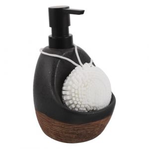 Alipis Distributeur de savon avec porte-&eacute;ponge - Flacon pompe en c&eacute;ramique pour liquide vaisselle - Organiseur de comptoir de cuisine de style campagnard pour savon &agrave; vaisselle &agrave; main (Calloway Pagan, neuf)