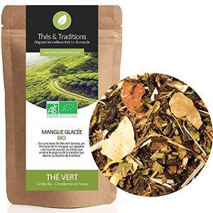 Thé vert Bio Mangue glacée | Sachet 100g vrac | ★ Certifié Agriculture biologique ★ (Thés & Traditions, neuf)