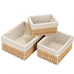 Paniers et boîtes de Rangement Couffin osier deco salle de bain Table à langer Organisateur Chambre d'enfant Boîtes Panier petit lot de 3 en tissé recyclable (MASSA JACOPO  S.R.L., neuf)