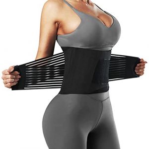 FEimaX Ceinture de Sudation Abdominale pour Femme Homme Ceinture Amincissante Sauna Gaine Ventre Plat Corset Minceur Serre Taille Soutien du Dos et Lombaire pour Fitness Sport (XXL, Noir) (Feiluo, neuf)