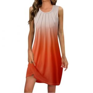 Robe Asymétrique Robe Mi Longue Robe Fleurie Femme Chic Et Elegant Robe Courte Col Rond sans Manches Robe Boheme Robe Plage Femme Robe Noir Femme Mes Commandes Robe Femme Ete Mi Longue XXL (Transport 10-15 jours TQBHSC, neuf)