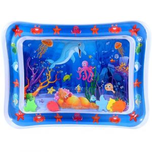 Vinuwu Tapis de jeu d'eau pour chat - Gonflable - Tapis de jeu d'eau épais - Sensation cool et confortable - Pour animal de compagnie - Avec 10 autocollants de patch (50 x 69 cm, dauphin) (fuhumaoyi, neuf)