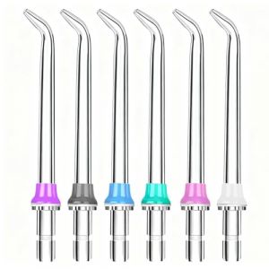 6 Pi&egrave;ces Embouts Jet Dentaire Haute Pression Compatible avec Waterpik WP-100 WP-660 WP-250 Buse Multifonctionnelle Hydropulseur Dentaire sans Fil Nettoyage Dents Gencives Embouts Rechange Classique (TuDiHaKe, neuf)