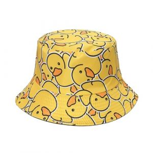 DAZZLUXE 1 petit chapeau de canard jaune, réversible, chapeau de protection solaire, chapeau de soleil extérieur, chapeau à large bord, chapeau amusant, unisexe, jaune, taille unique (KLEMT MARIO LTD, neuf)