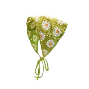 Foulard Triangle Cheveux Bandeau triangulaire tricot&eacute; for femmes et filles, petite fleur, foulard, accessoires for cheveux(Color-10) (huxiaohong666, neuf)