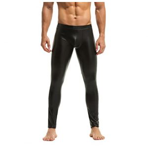 Bodywear4you Legging en cuir synthétique pour homme - Noir mat - Pantalon moulant - Effet mouillé, Noir , XL (Bodywear4you - Versand aus Deutschland., neuf)