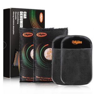 Absorbeur D'humidité, Lot de 2 Sachets Déshumidificateurs Voiture Réutilisables 300g Avec Indicateur d'Humidité Visuel et Coussin Anti-Dérapant Gel de Silice pour Auto, Maison, Armoire, Tiroir（2*300g) (AOTMANN, neuf)