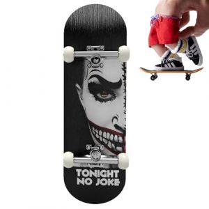 G&eacute;n&eacute;rique Mini Finger Skateboard - Jouet en Bois d&rsquo;&Eacute;rable avec Trucks en | Fingerboard | Roues &agrave; Roulements, Tapis Anti-D&eacute;rapant PU, Motifs Amusants, Portable, Durable, Compatible Skate Ramp (lutufane, neuf)