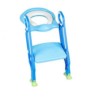 MAYMA Siège de Toilette pour Enfants,Siège de Toilette Enfant Réglable et Pliable,Réducteur WC Enfant avec Marches,Hauteur 38-42 cm,Adapté aux Toilettes en Forme de V, U, O (jusiZL, neuf)