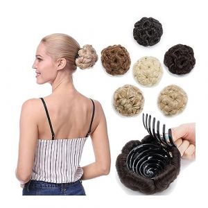 Chignon Beignet Chignon Clip dans l'extension de cheveux for les femmes Fleur Style Cheveux Chignon Postiche Synthétique Tress Griffe En Queue De Cheval Extension De Cheveux Updo Postiche Chignon pour (chunrongouzhou, neuf)