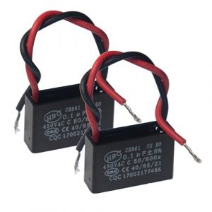 (Paquet de 2) CBB61 450V AC 0.1UF 5% 50/60Hz Condensateur de marche en polypropyl&egrave;ne m&eacute;tallis&eacute; pour le d&eacute;marrage du moteur d'un ventilateur de plafond (SHEN ZHEN ERIC ELECTRONICS TECHNOLOGY LIMITED, neuf)