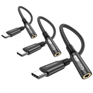 MOSWAG Adaptateur de Prise de Casque &agrave; 3,5mm, Adaptateur &Eacute;couteur USB C Jack 3.5mm en Nylon, Adaptateur Jack USB Type C avec DAC pour Samsung Galaxy s24 22 S20 Ultra S20, Pixel 4 3 2 XL, iPad Pro (zuyuk, neuf)