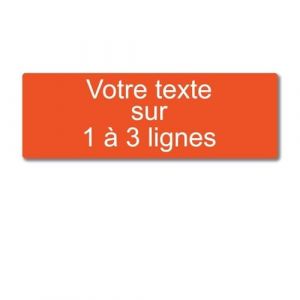 Plaque grav&eacute;e personnalis&eacute;e 1 &agrave; 3 lignes 30x10cm autocollante Orange (my-goodprice, neuf)