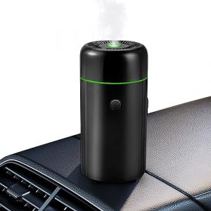 Diffuseur D'Huiles Essentielles, DéSodorisant de Voiture, Diffuseur D'AromathéRapie, Humidificateur à Brume FraîChe de 100 ML avec Minuterie, Veilleuse et ArrêT Automatique, USB Portable (Noir) (BANANA PEAKS LIMITED, neuf)