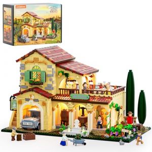 Lumibricks Domaine Viticole avec &Eacute;clairage &ndash; Set de Construction 2800 Pi&egrave;ces Maison M&eacute;diterran&eacute;enne Toscane avec Lumi&egrave;res LED, Camion Vintage & Figurines, Maquette Ferme pour Adultes (Lumibricks, neuf)