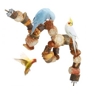 SKIKHN Perchoir Perroquet, 80cm Perchoir Perroquet en Bois, Perchoirs en Bois, PerchoIr Oiseaux Jouet, Favorise l'exercice et la Sant&eacute; Mentale, pour Oiseauxs Perruches Calopsittes Canaris (yi jian walo, neuf)