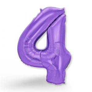 FUNXGO® Ballon Géant Numéro 4 Violet - Ballon decoration anniversaire 4 ans - deco anniversaire 4 ans fille ou garcon - Gonflables à l'Hélium - Idéal pour Fêtes Filles et Garçons - Ballon 4 Violet (Max International GmbH, neuf)