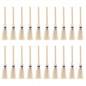 GNALIA Lot de 20 Mini balais Miniatures en Paille pour Maison de poupée Mini balais de sorcière en Paille à Suspendre pour Halloween décoration Maison de Poupée Miniature Balai Miniature Modèle (Yomkioer, neuf)