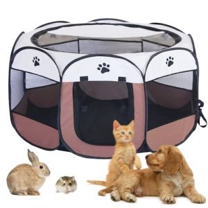 BRIMOREA - Enclos pour chiot - 74 x 74 x 43 cm - Cage pour chien pour la maison - Cage grillagée pour chien - Cage à lancer pour chat - Cage intérieure pour chat - Cage pour chat - Cage pour chat (BRIMOREA, neuf)