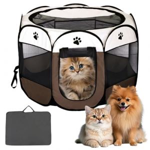 Hojalis Parc pour Chien en Tissu Oxford, Animaux Enclos Pliable, Animaux Enclos Pliable pour Chiens, Enclos Extérieur pour Animaux pour Chiots pour Chiens, Chats Et Petits Animaux (74x74 X43 CM) (SKDZ, neuf)
