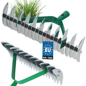 KOTARBAU® Râteau avec Aérateur de Gazon Râteau de Coupe 360 x 130 mm Aérateur de pelouse Cultivateur de pelouse Râteau Scarificateur à Main Outils de Jardinage (KOTARBAU, neuf)