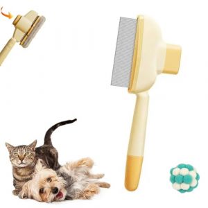 Brosse Anti-Poils Morts, Peigne Autonettoyant Pour Chats, Smart Brush Chat Peigne, Toilettage Doux Et Efficace Pour Tous Types De Pelage (Jaune) (Hbviret shop, neuf)