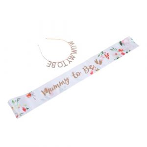 SOIMISS Ensemble de Serrage-Tête et Écharpe pour 2 Pièces Diadème Confortable Accessoires de Fête pour Baby Shower Décoration de Maternité (Star-wish, neuf)