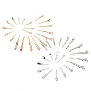 CONGARTENO Lot De 40 Pinces &agrave; Cheveux M&eacute;tal &agrave; Bec De Canard, Pinces Pour Coiffage Professionnel, Finition Ajour&eacute;e, M&eacute;tal L&eacute;ger Solide, Taille 9 Cm Et 5,7 Cm, Usage Salon Et Coiffure Maison (Huliio, neuf)