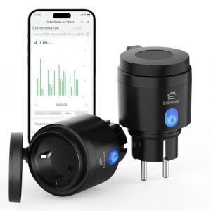 EIGHTREE Prise Connectée Extérieure 16A (Type F), Prise Etanche IP44, Programmateur Prise Extérieur, Contrôle Vocal et à Distance, Monitorage de Consommation, Compatible Alexa/Google/SmartThings (Eightree Shop, neuf)