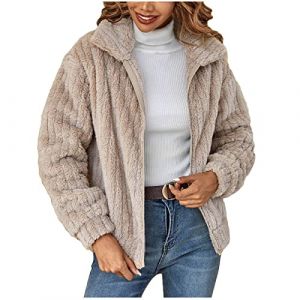 G&eacute;n&eacute;rique Veste Femme Winter Polaires Oversized Zipp&eacute;e Manteau Chaud Hiver Pilou Mode Doux Zipp&eacute;e Automne Laine Capuche Chic Sweat Polaire Teddy Vintage Blouson Femme XXL (pitawdk, neuf)