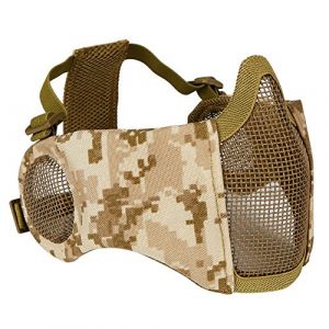 Tactique Airsoft Masque Demi Partie Inf&eacute;rieure en M&eacute;tal en M&eacute;tal Net Le Field Elite Protection Contre Les Oreilles en Plein Air Paintball (SUNRIS OUTDOOR, neuf)
