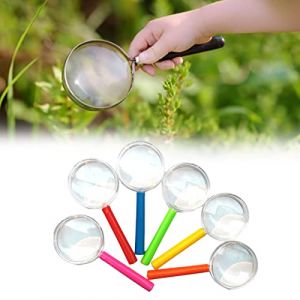 Loupe de Lecture,Mini Loupe Enfant,Enfant Loupes en Plastique,Verre Grossissant Enfants,Loupe Grossissante,Magnifying Glass,Loupe DéTective Enfants,12PCS Loupe Colorée Portable (5, 9.8cm) (Opptt, neuf)