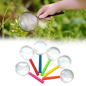 Loupe de Lecture,Mini Loupe Enfant,Enfant Loupes en Plastique,Verre Grossissant Enfants,Loupe Grossissante,Magnifying Glass,Loupe DéTective Enfants,6PCS Loupe Colorée Portable,avec Chiffon à lunettes (Opptt, neuf)