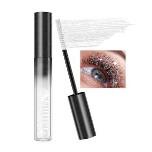 Mascara à Paillettes Blanc, Mascara Diamant Pailleté Longue Durée Waterproof, Mascara Couleur Volume et Longueur, Anti-bavure, Diamond Mascara Maquillage Cadeau Femme Yeux pour Noël Anniversaire - 04 (Lestpola Ltd, neuf)
