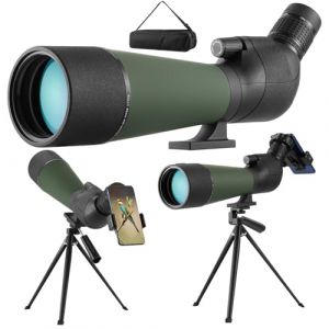 Longue Vue 20-60x80, HD Bak4 Porro Prisme Double Focus, IPX7 Imperm&eacute;able Monoculaire Longue Vue, Puissante Adaptateur de T&eacute;l&eacute;phone Tr&eacute;pied pour Observation des Oiseaux (TOURTEM, neuf)