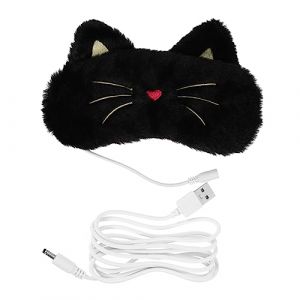 LRXIYODE 1 Ensemble masque chauffant chaleur Dormir masque oculaire réutilisable chaud masque de sommeil occultant masque pour les yeux Masque oculaire chauffé USB velours de cristal Noir (XPWU, neuf)