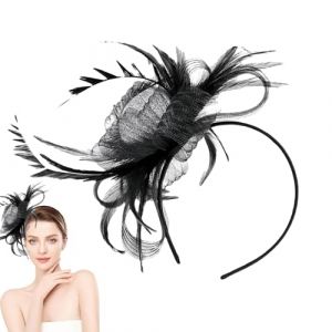 Fascinateurs Pour Les Mariages, Bandeau De Chapeau Pour Femmes, &Eacute;l&eacute;gants Fascinateurs En Maille De Plumes, Coiffes De Banquette R&eacute;tro, Accessoires De Cheveux Pour Les Femmes (nalmotir, neuf)