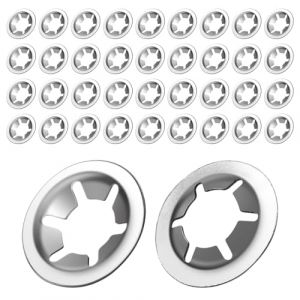FOMGIIN Rondelles Metal de Blocage Clips de Fixation M8 x 18mm, 40 Pi&egrave;ces Circlip Rondelle de Blocage, Rondelles Stalock Rapide Pousser Fixations, inox 304 Circlips Rondelle (FOMGIIN, neuf)
