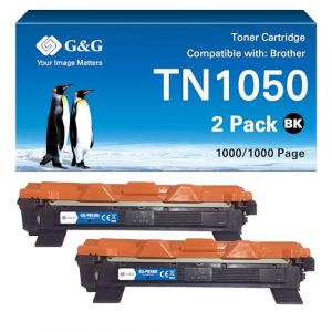 G&G Toner compatible avec Brother TN-1050 TN1050 pour Brother DCP-1510 DCP-1512 DCP-1612 DCP-1610 MFC-1910 MFC-1810 HL-1212 (2 noirs) (My Image Office, neuf)