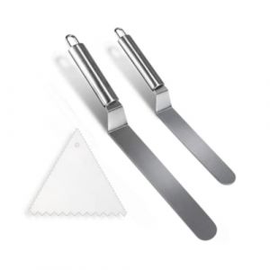 Spatule Pâtisserie Gâteaux Lissage Spatule inox Spatule à Palette pour Glaçage,Lisser Pate a Sucre,Crepe,les gâteaux - Ustensiles à pâtisserie (A) (Injoyful, neuf)