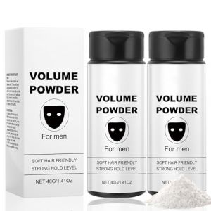 Toivize 2pcs Poudre Volume Cheveux, Poudre Coiffante Homme, Poudre Texturisante Cheveux avec Effet Mat, Tenue Longue Dur&eacute;e, Ingr&eacute;dients Naturels, Texture Maximis&eacute;e & Volume Instantan&eacute;, 40g*2 (CHRIS-ANDREWJUNIOR, neuf)